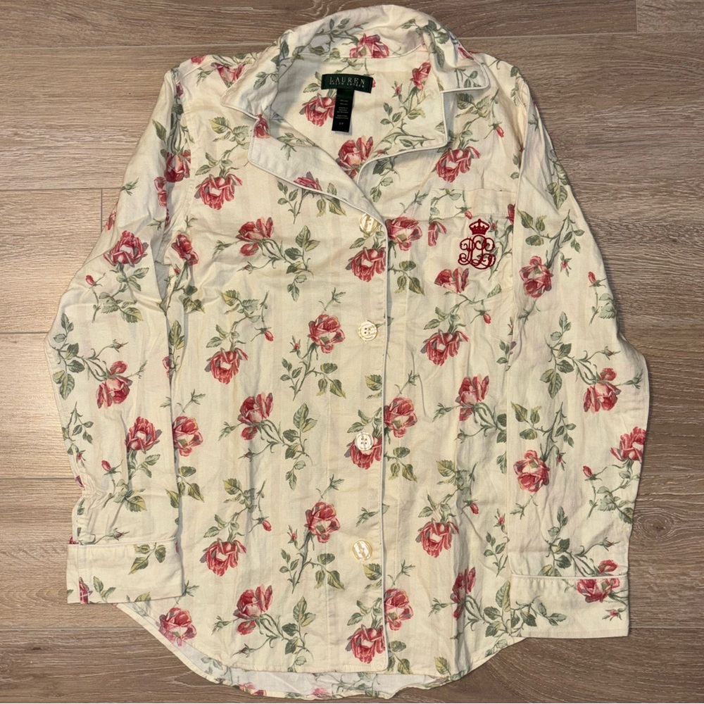 Vintage Polo Ralph Lauren Floral Button-Up Shirt With Crest